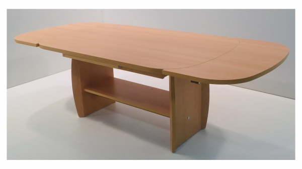Couchtisch Saturn | Dekor Buche | ausziehbar + höhenverstellbar | B/T/H 107-156 x 67 x 52-62 cm